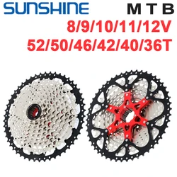 SUNSHINE-SZ Mountain Bike 11V K7 40T 42T 46T 50T 52T MTB Cassette 10S 12S Sprocket HG Standard for Shimano M4100 M5100 M6100