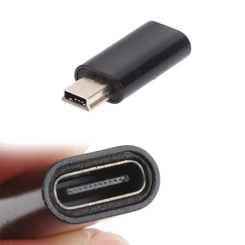 Universal Metal Mini 5 Pin USB Adapter B Male To Type C Female Data Transfer Connector Charging Converter For  Camera GPS