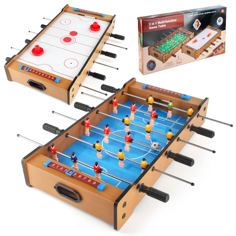 Children's Puzzle Table Game Table 2-in-1 Two Person Competition With Football Ice Hockey Wooden Products Board Game Toys