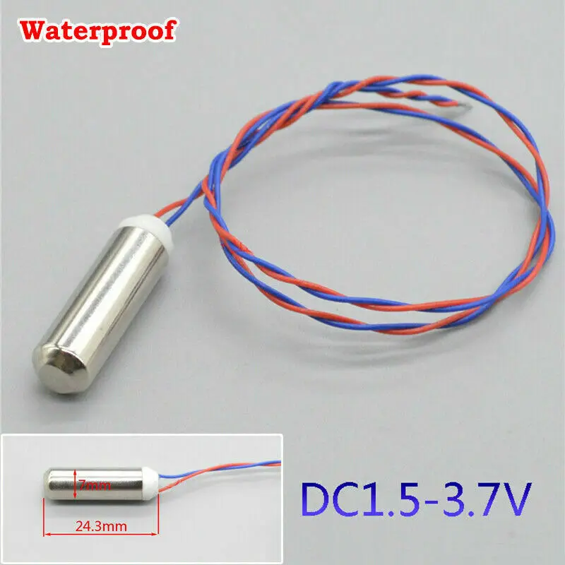 1PC 7mm*24mm Coreless Vibration motor DC 1.5V-3V/ DC 3.7V-5V Waterproof encapsulate Cylinder Vibrator Vibrating Motor