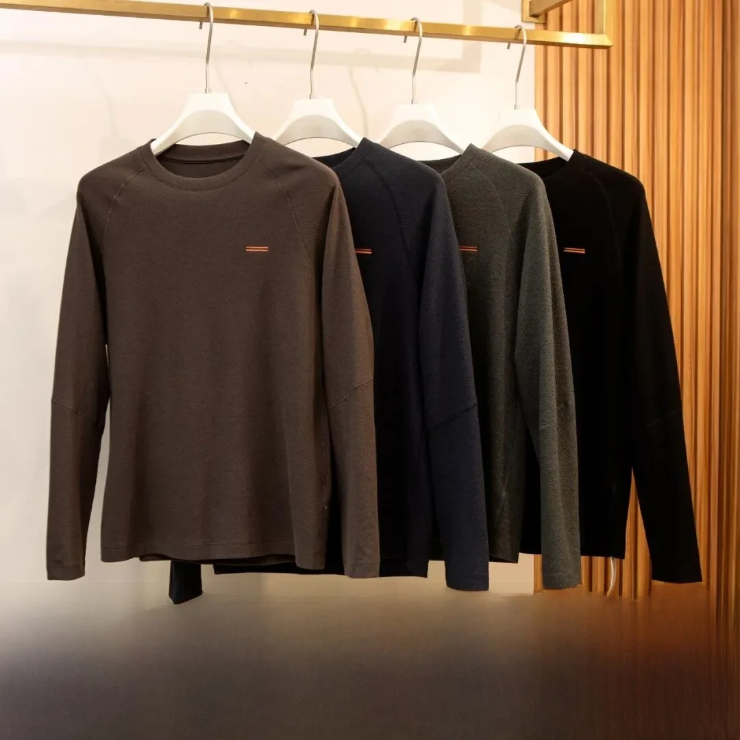 

Универсальная длинная све круглая Ne Base irt модальная шерстяная удобная дышащая мужская футболка для осенне-зимней повседневной одежды