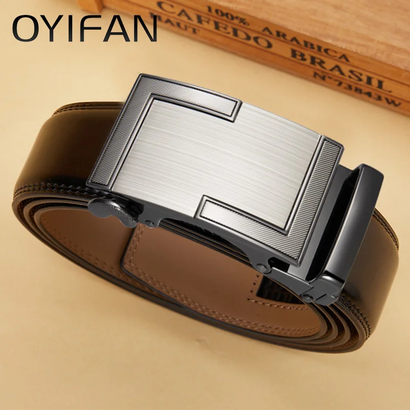 

Мужской ремень из натуральной кожи с квадратной пряжкой из сплава, черный, удобный для деловой и повседневной носки, кожаные ремни для мужчин