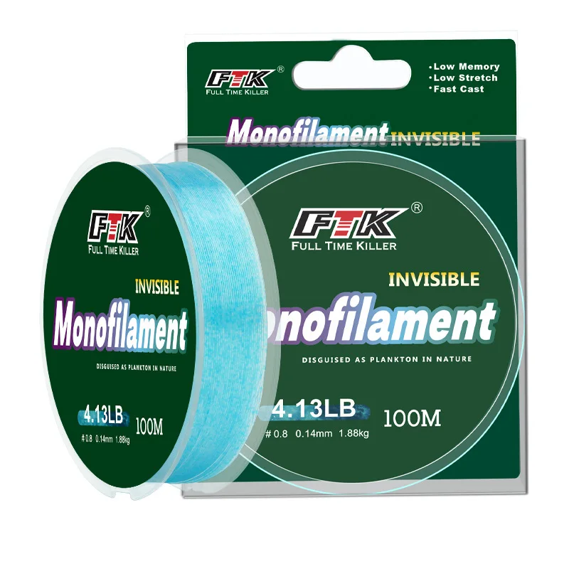 FTK 100M Fluorocarbon Fishing Line Speckle Invisibility 0.14-0.5mm 1.88-14.2kg Carbon Fiber Coating Line Accessories