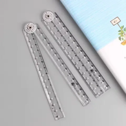 1pc Folding Acrylic Ruler - Perfect for School and Office Supplies! Transparent Folding Ruler Straight Ruler 30cm