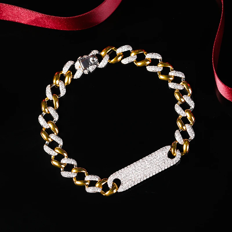 

AEAW 10K Yellow Gold 5CTW 18CM Length 5mm Near Colorless Moissanite Bracelet for Women