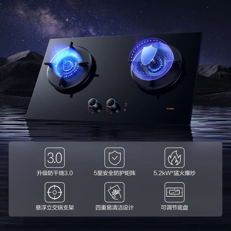 Embedded household gas stove