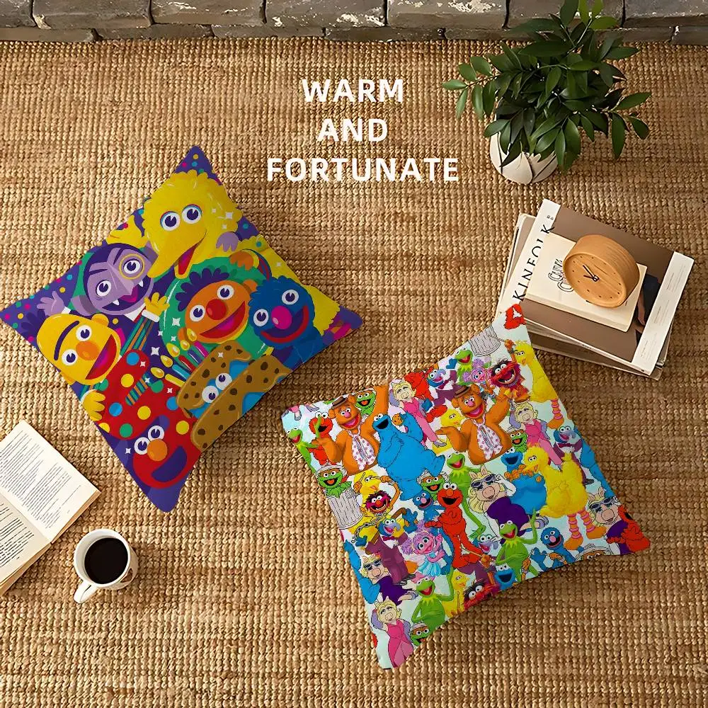 Anime Cartoon S-Sesame S-Streets Lucky Dragon pillow cover sofa cushion cover home room decoration children gift