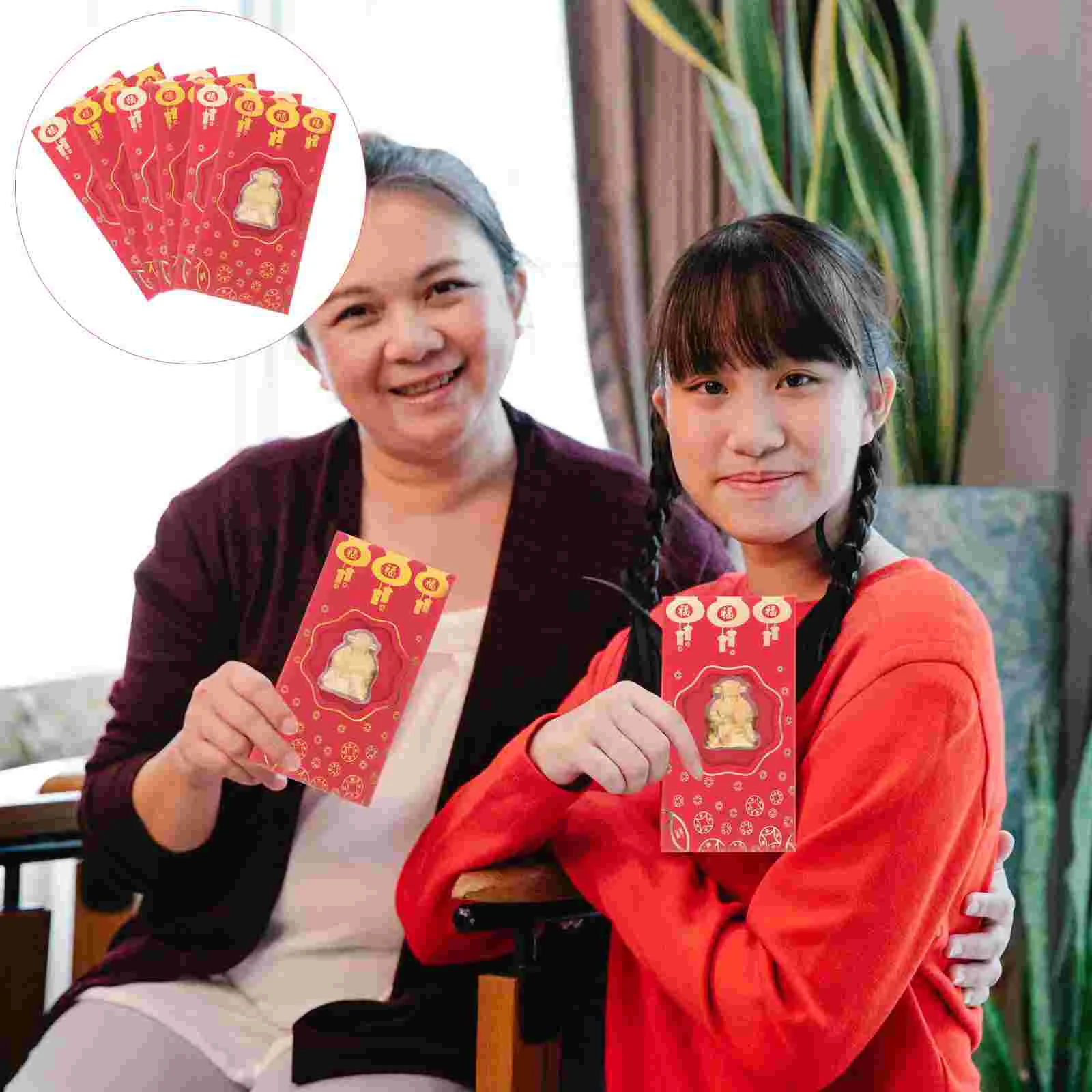 

10 Pcs 2023 Year Red Packet God of Wealth Envelope Spring Festival Envelopes The