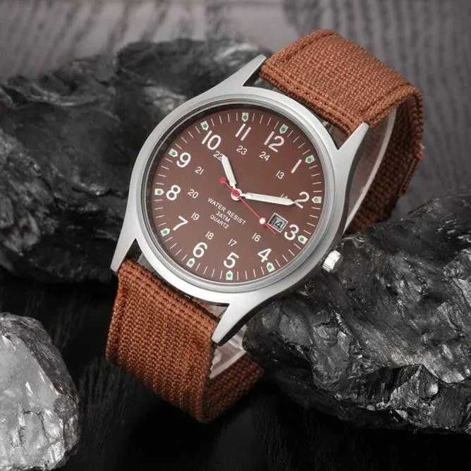 Canvas Watches Men Fashion Watch Calendar Quartz Watch Nylon Strap Watches Men Sports Waterproof Business Watches Horloge Man