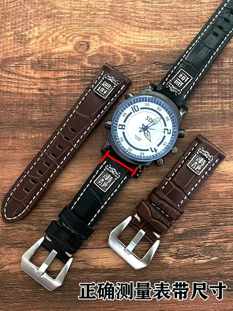 Handmade Punk Personalized Genuine Leather Watch Band 20 22 24 26mm Vintage Design Wrist Strap Pin Watchband Cowhide
