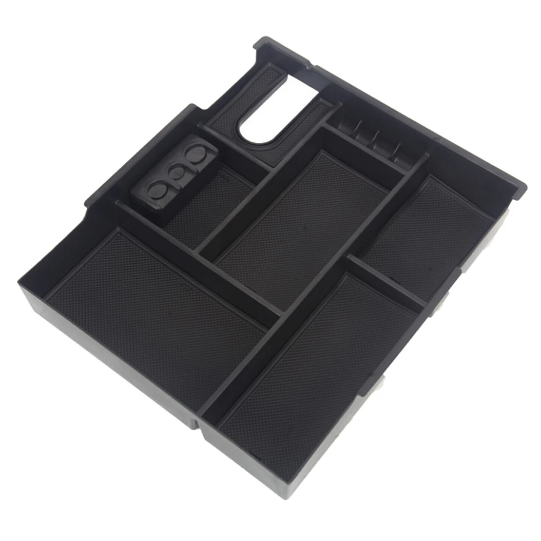 Caja de almacenamiento de reposabrazos para el Interior del coche, bandeja organizadora compatible con Toyota Tundra 2014, 2015, 2016, 2017, 2018, 2019, negro