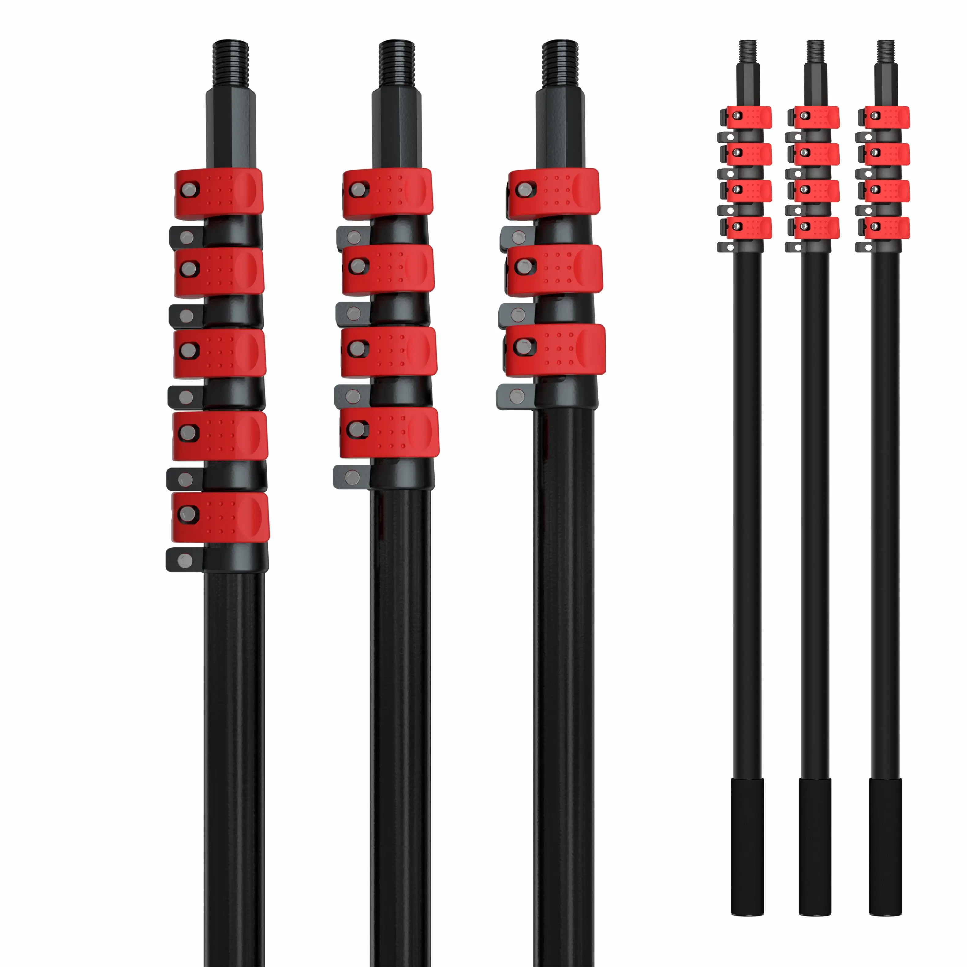 3K 100% 카본 파이버 텔레스코픽 폴 메탈 창문 청소 도구