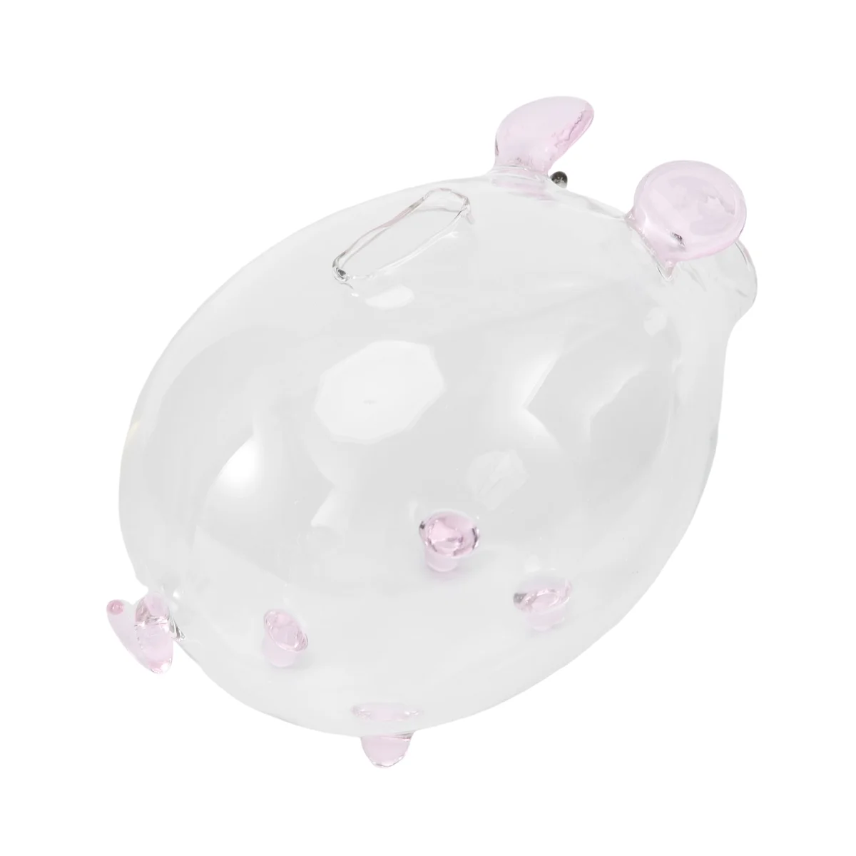 Pig Piggy Bank Coin Saving Box Cute Transparent Glass Souvenir Birthday Gift For Children Kids-Pink