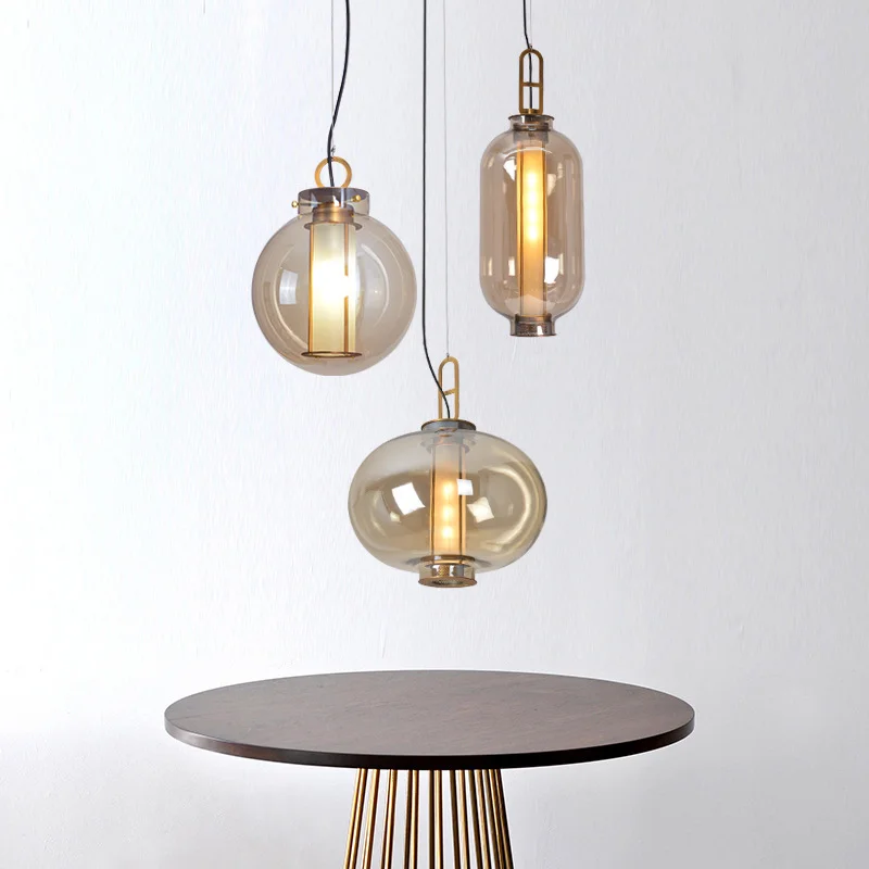 خمر قلادة ضوء غرفة الطعام تصميم الزجاج ضوء ميلان مصمم الإبداعية مطعم صالون أدى ضوء المطبخ شنقا