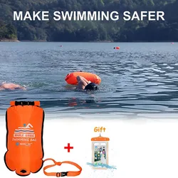 20L Waterproof Inflatable Swimming Dry Bag With Phone Pouch Open Buoy Tow Float Double Air Bags With Waist Belt Water Sport