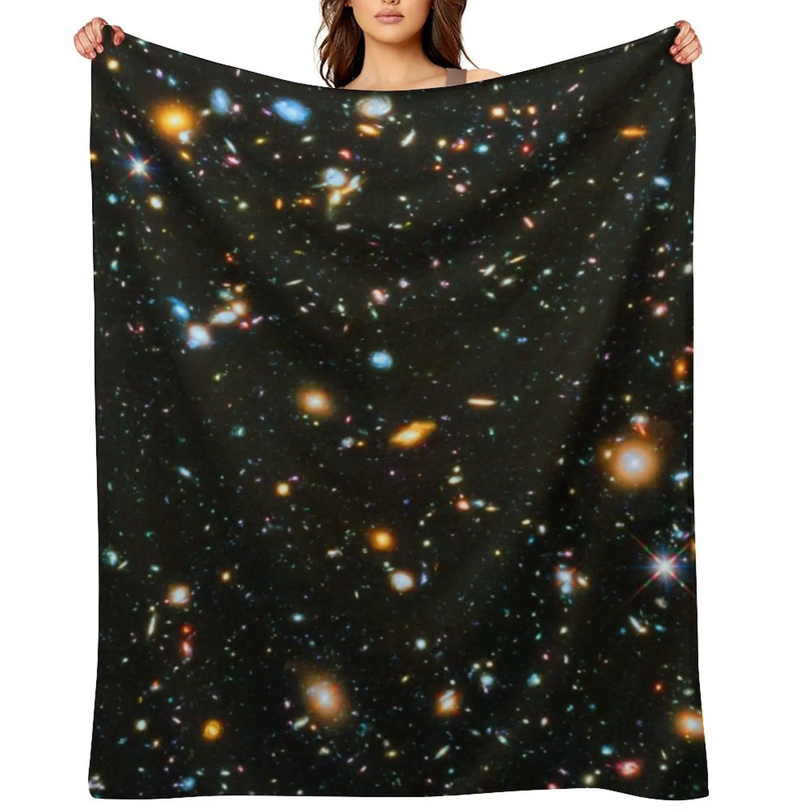 

Hubble Extreme Deep Field (UV) Throw Blanket Hairys Bed covers valentine gift ideas Designers Blankets