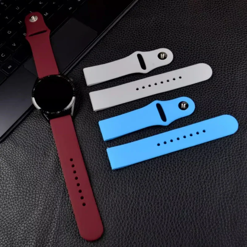 22mm 20mm silicone strap For Samsung Galaxy watch 6 5 4 3 Amazfit GTR 4 Sports breathable bracelet For Huawei watch 4/GT2/3 Pro