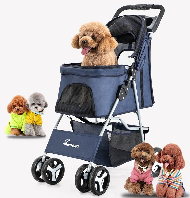 

A 2023 Pet Dog Stroller Cats Baby Stroller Detachable One-shoulder Handbag Portable Breathable Dog Cat Trolley Pet Carrier Bag