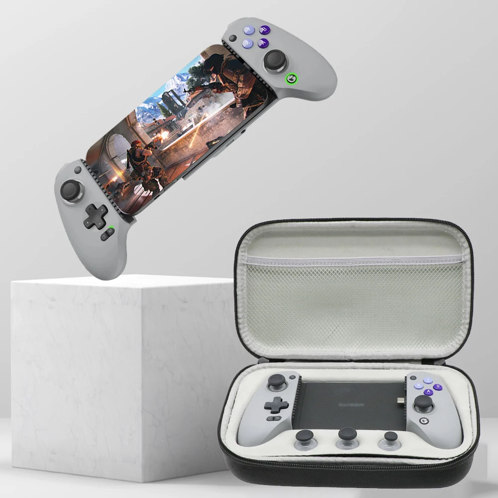 حقيبة تخزين محمولة للسفر من مادة EVA لوحدة تحكم الألعاب المحمولة GameSir G8 Galileo مع تصميم مقاوم للصدمات وجيب شبكي