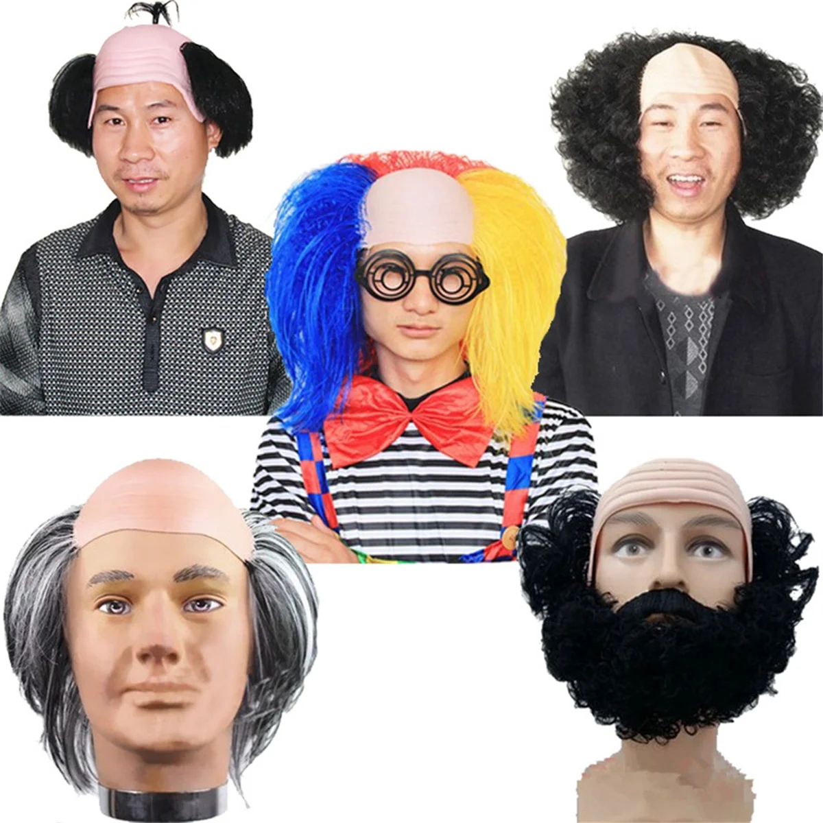 Wig Funny Mediterranean Wig Hat Fancy Dress Costume Cosplay Hat Men Women Halloween Party