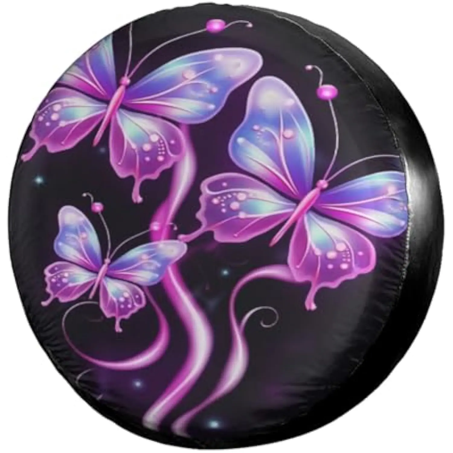 

Purple Butterfly Spare Tire Cover Universal Waterproof Dust-Proof Protector for Trailer RV SUV Truck Camper