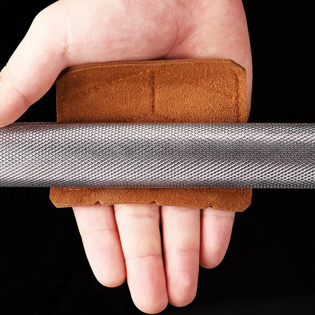 قفازات رفع الأثقال من جلد البقر بأربعة أصابع لحماية راحة اليد ومضادة للانزلاق للتدريب واللياقة البدنية والرياضة ومقاومة للاهتراء حارس النخيل Q3G6