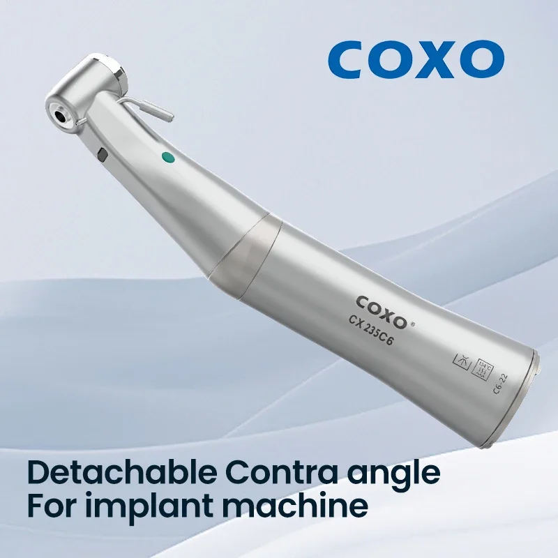 

COXO CX235-C6 20:1 Dental High-Speed Handpiece External Contra Angle Air Turbine Tooth Cleaning Machine, Double Seal Structure