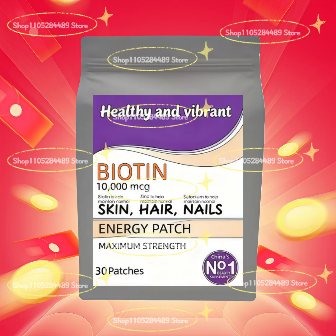 Biotin 10000mcg Patches - Max Strength |Hair, Skin, And Nails Supplement 30 Week Supply