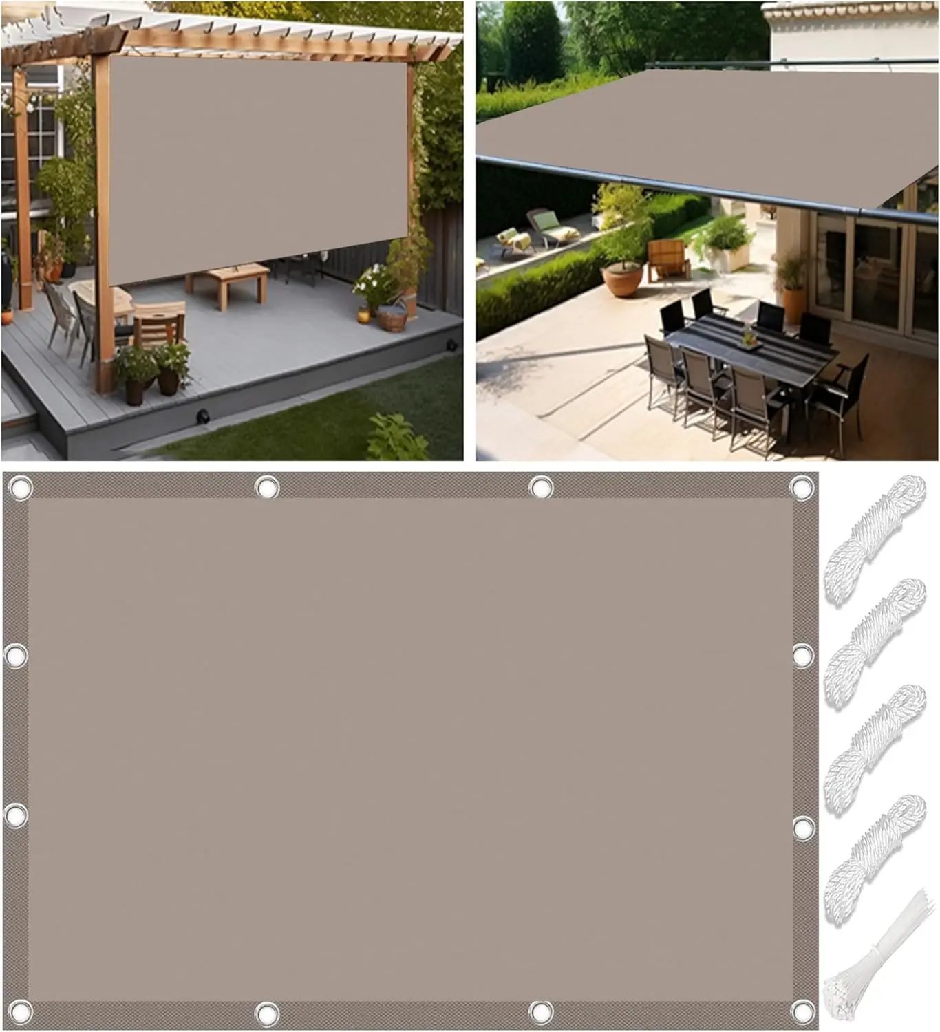 

Sun Shade Cloth with Grommets 4x4 FT Waterproof Pergola Shade Cover Sunscreen Awning Canopy Outdoor Sun Shade Sail 95% UV Blo
