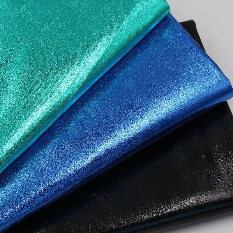 Reflective Explosive Pattern Imitation Leather Fabric Per Meter for Clothes Bags Sewing Designer Shiny Pu Cloth Soft Gold Silver