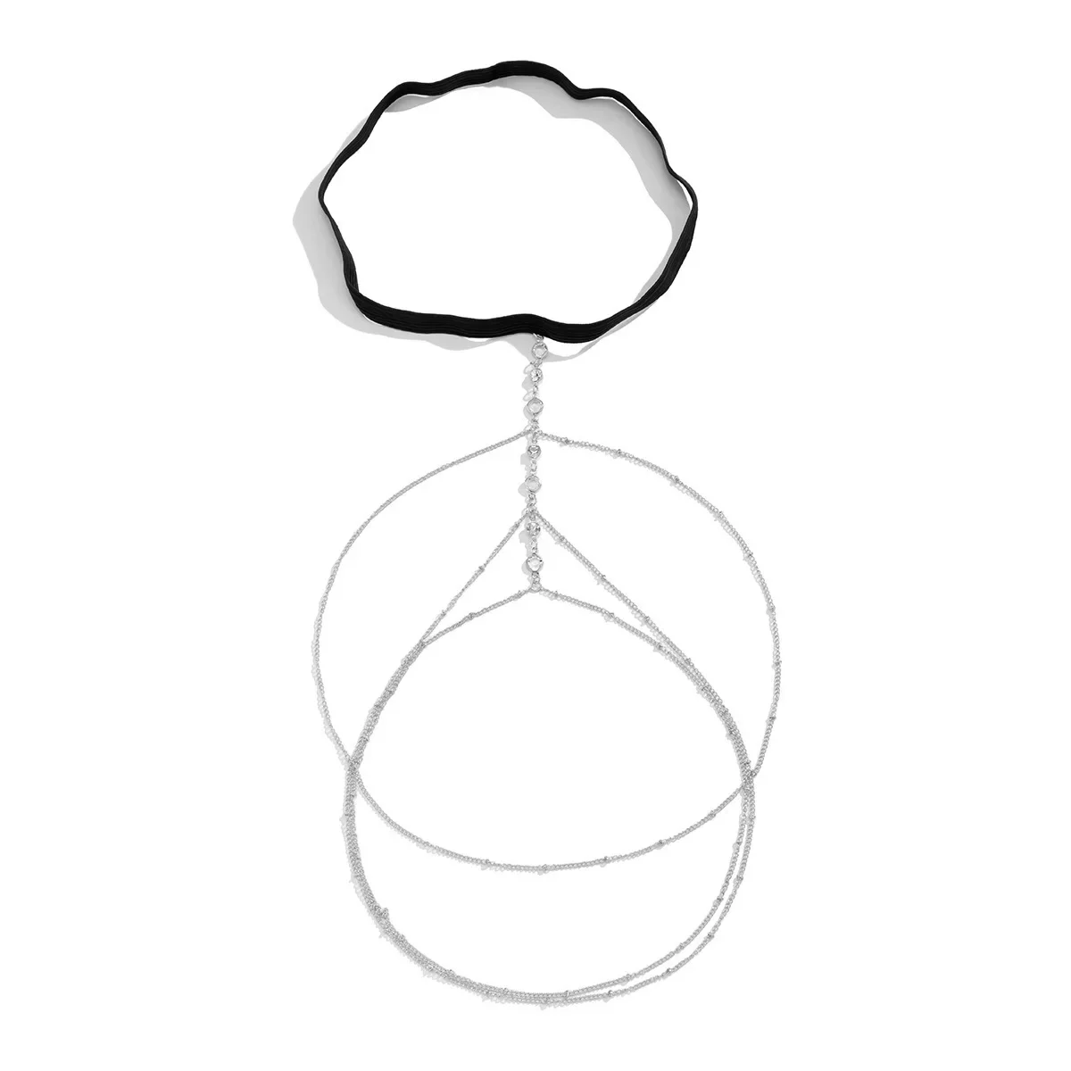 سلسلة جديدة متعددة الطبقات على شكل ساق ذهبية وفضية مثيرة من سلسلة الفخذ مجوهرات نسائية متألقة مرصعة بأحجار الراين #3