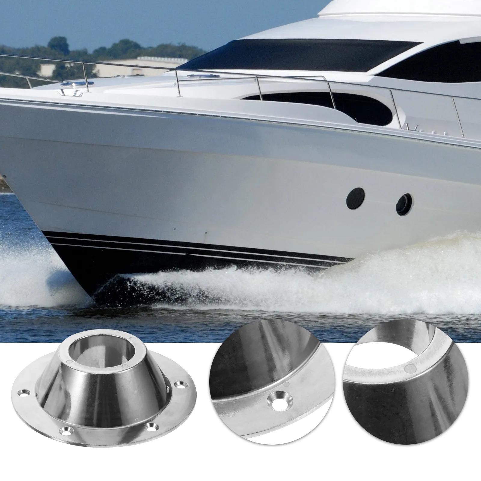 

2Pcs Rv Table Base Aluminum Mount Secure Stable Mounting Base for Camper Pedestal Table Mount Silver Rv Accessories