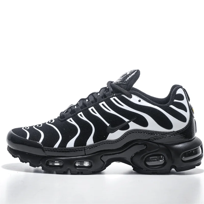 حذاء الجري Nike Air Max Plus الرياضي الممتص للصدمات، مضاد للانزلاق، مقاوم للاهتراء، خفيف الوزن للرجال والنساء باللونين الأزرق والأسود