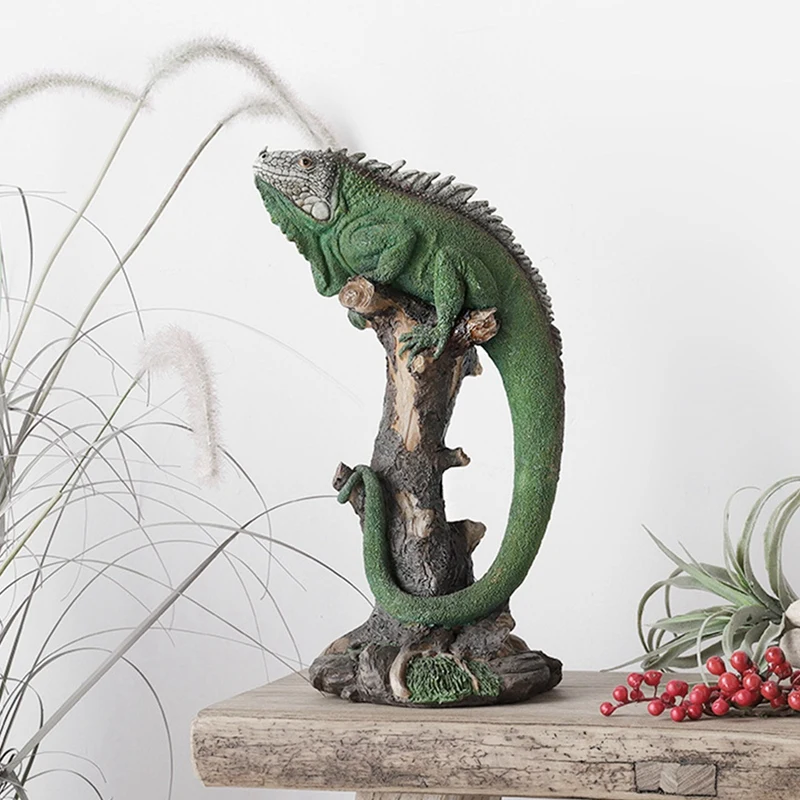 Wild Animals Statue, Resin Lizard Figure, Outdoor Garden Ornament For Patio Lawn Veranda, Easy To Use Durable