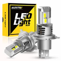 2 Bombillas LED AUXITO H4 de 22000LM para Faros Delanteros, Sin Errores Canbus, con Ventilador, HB2 9003 Turbo ED, Luz Alta/Baja, 6500K Blanco