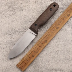 Hot Selling New DC53 Steel Linen Handle Outdoor Fixed Camping Self-Defense EDC Survival Small Straight Knife