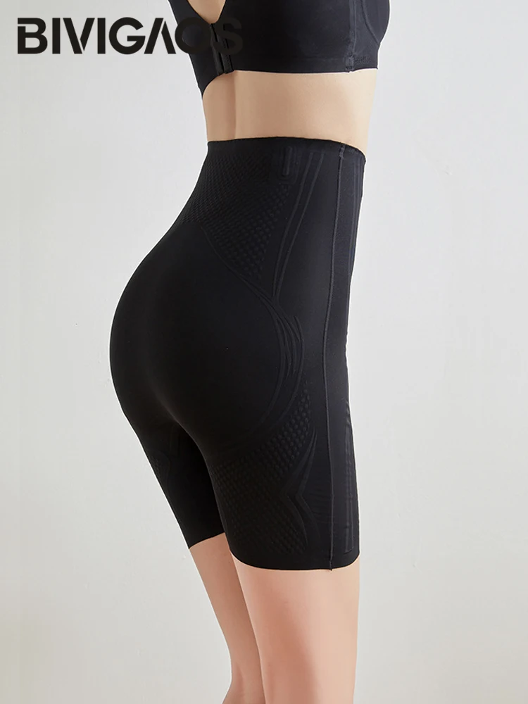 BIVIGAOS Summer Women Body Shaper Shark Cycling Shorts Butt Lift High Waist Slim Biker Shorts Black Sport Running Short Leggings