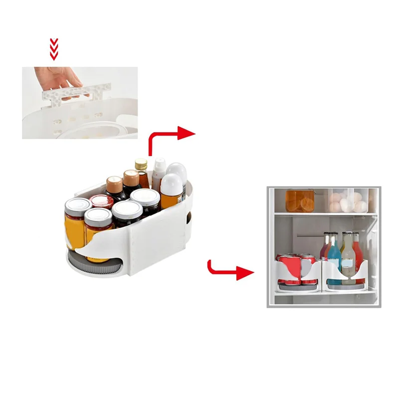 

A63X-Combinable Lazy Turntable Organizer, DIY 360° Rotate Fridge Organization & Storage,Rotating Shelves For Kitchen