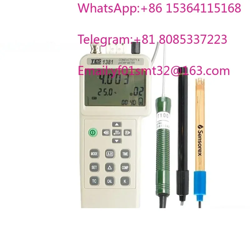 TES-1381K Multifunctional Water Quality Detector pH ORP Conductivity Tester Portable Multi Parameter Water Analysis Measuring
