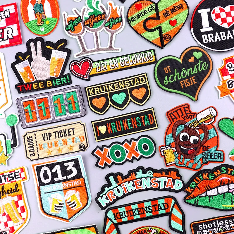 Netherland Carnival Patches Kruikenstader Emblem Embroidery Patches For Clothing Sew On Applique Tilburg Patch DIY