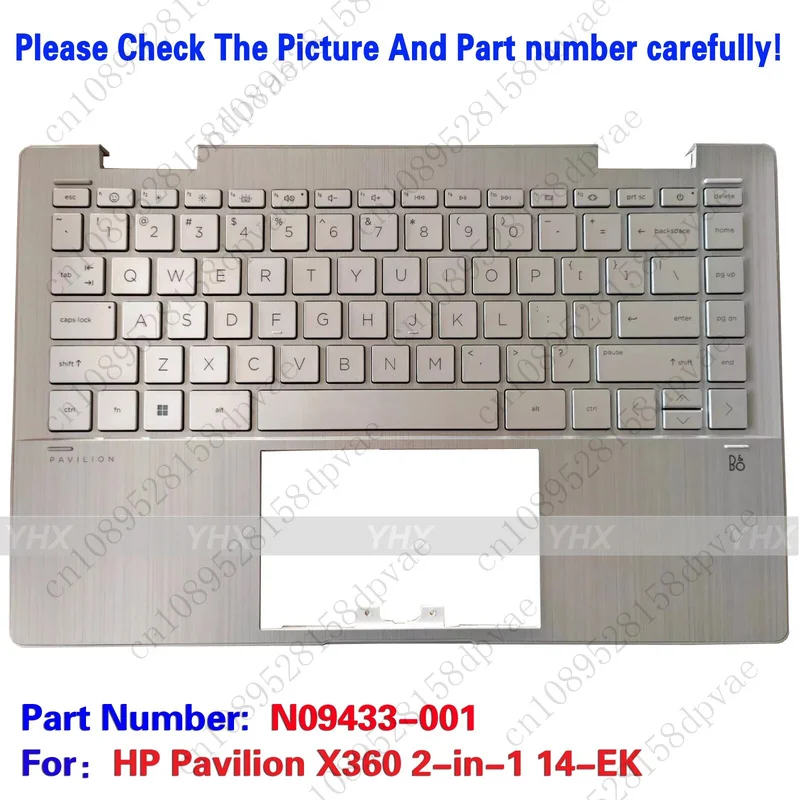 

GYX For HP Pavilion X360 2-in-1 14-EK Palmrest Upper Case US Backlit KB N09433-001.