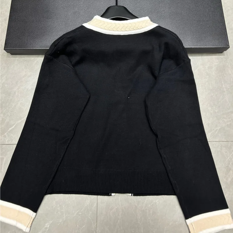 عالية الجودة ضوء الفاخرة الفرنسية الدب المطرزة سترة مشغولة من الصوف للنساء موضة جديدة عادية فضفاض سترة معاطف تسحب فام