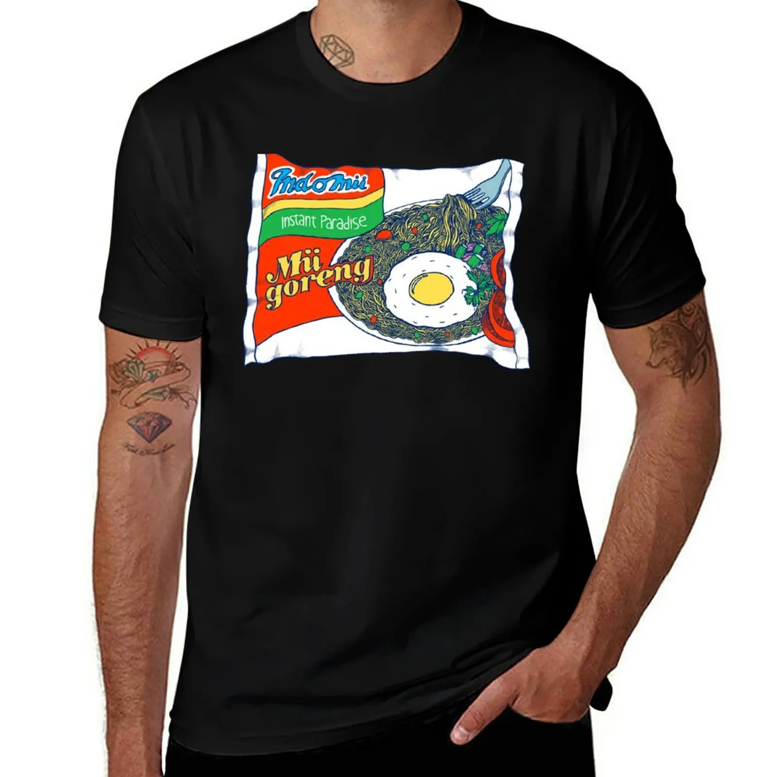 Camiseta Indomii Goreng Instant Noodle, camiseta lisa para hombre, camiseta gráfica