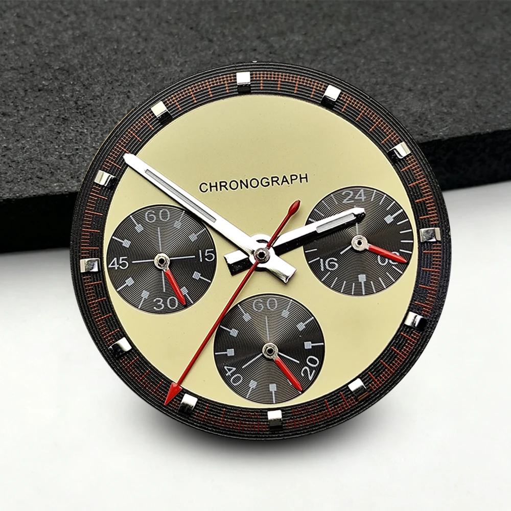 High Quality 29mm Watch Dial Hands Watch Face Fit For VK63 Quartz Movement Single Date Window DIY Men's Watch Mod Repair Accesso