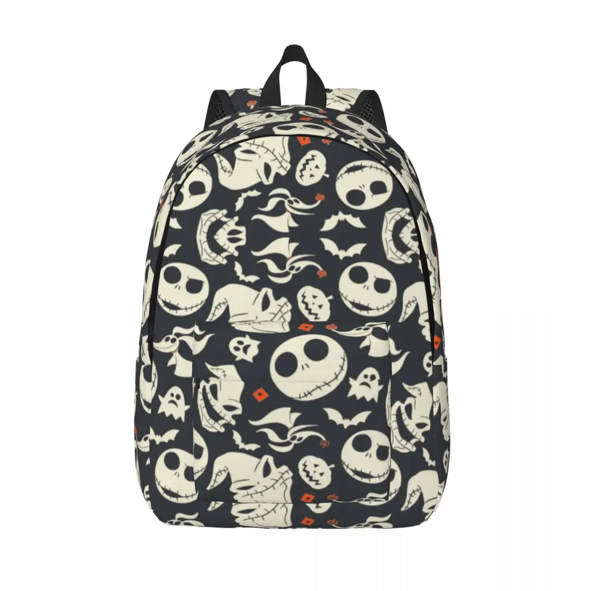 

Custom Jack Skellington Canvas Backpack for Waterproof College School The Nightmare Before Christmas Bag Printing Bookbag