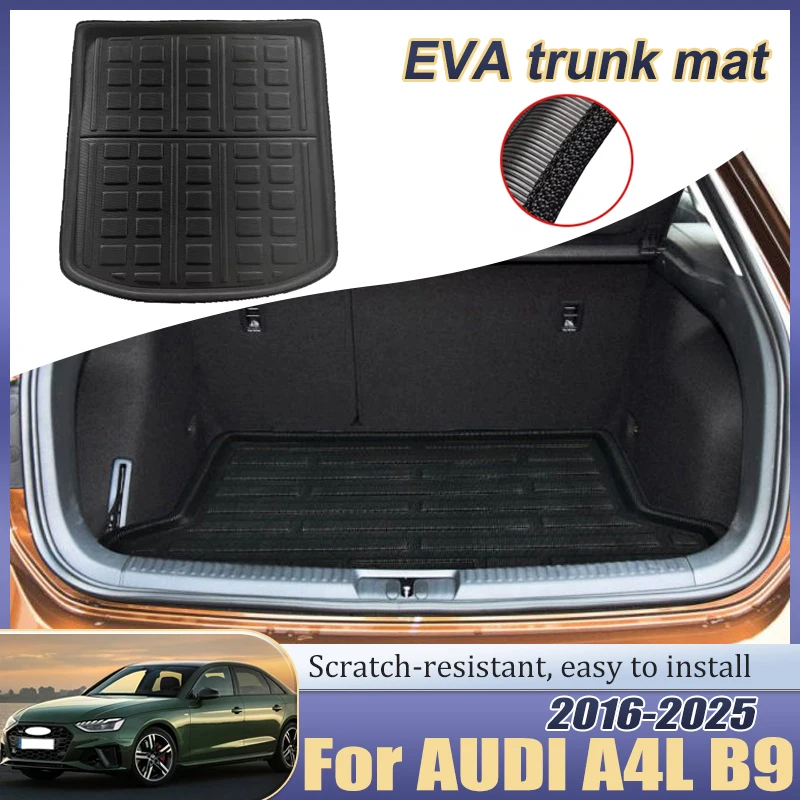 

Задний коврик в багажник автомобиля для AUDI A4L B9 2016 ~ 2025 2024 2023, аксессуары, противогрязный поднос, водонепроницаемый противоскользящий коврик для пола, детали