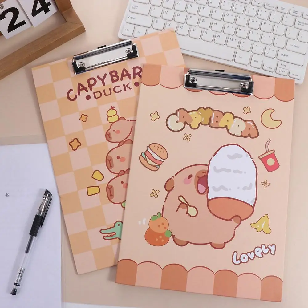 

Aesthetic A4 Board Clip Folder Good-looking File Storage Capybara File Folder Document Paper Holder Writing Clipboard