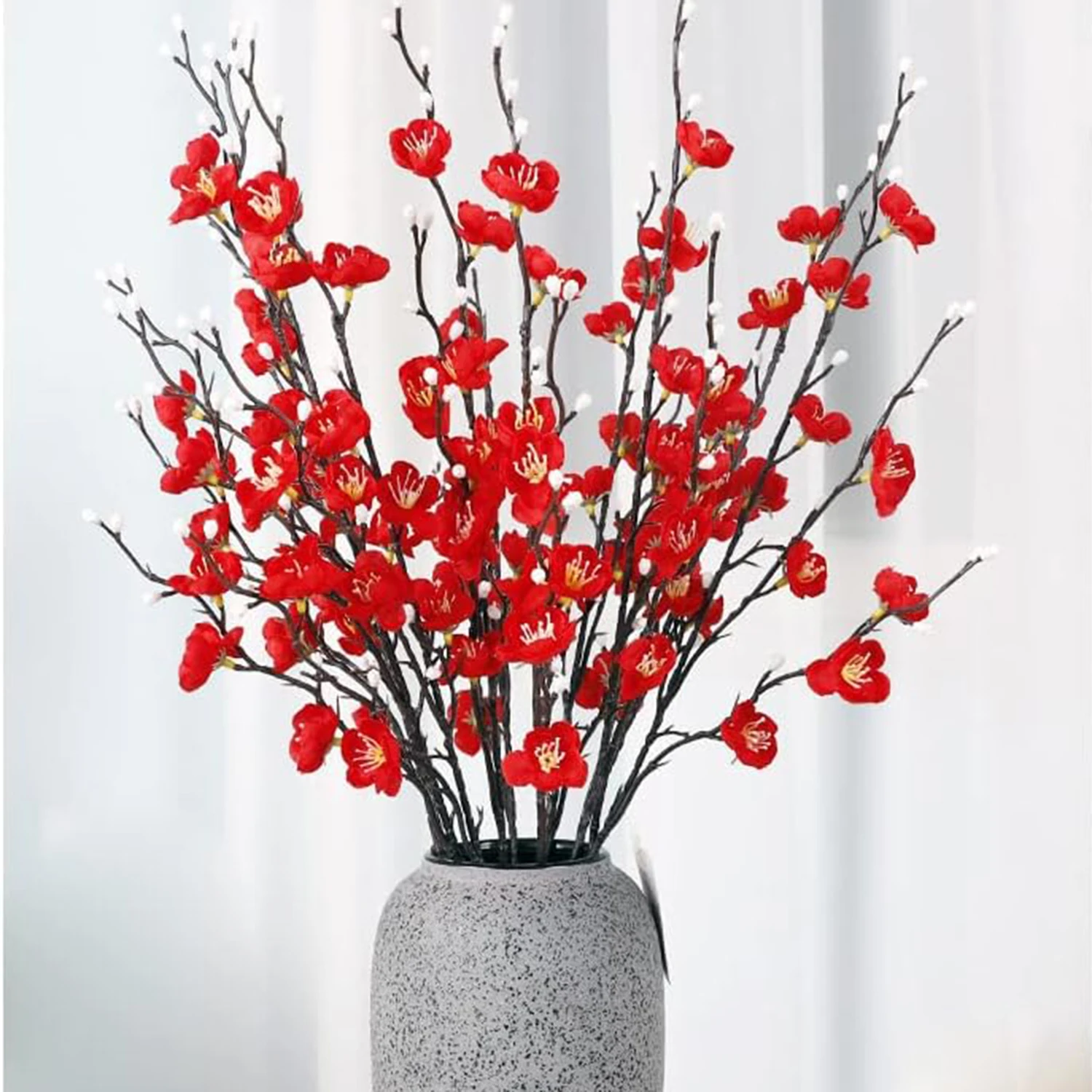 1/5PCS Seide Künstliche Blumen Pflaumenblüte Pfirsich Zweig Hause Zimmer Vase Outdoor Garten Hochzeit Party Kranz Hof decor DIY Geschenke – Detail 3