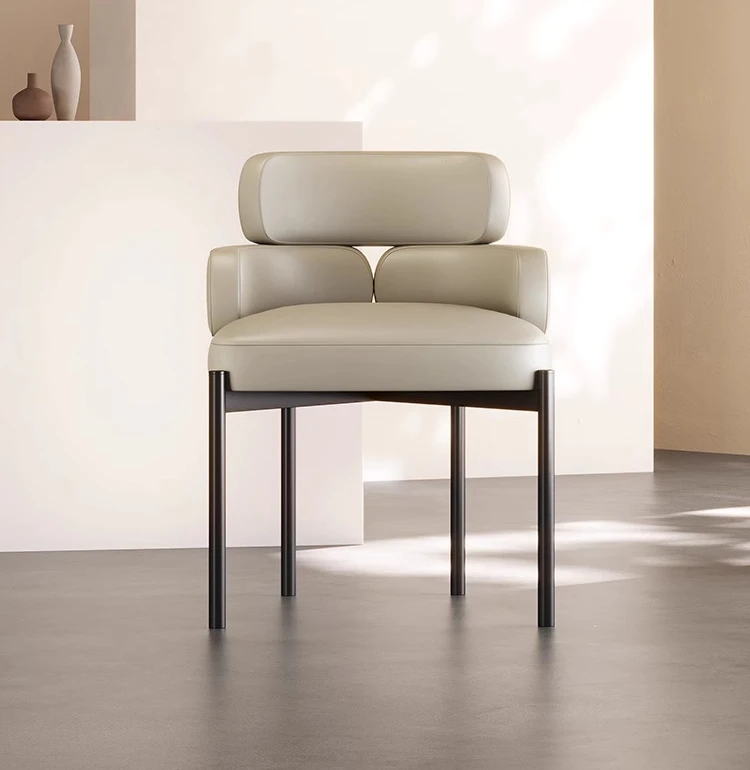 

Light luxury dining chair Modern simple home restaurant Casual negotiation Fabric backrest Premium chair