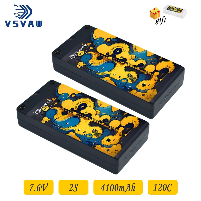 

VSVAW 2S 7.6V 4100mAh HV Lipo Battery 120C/240C with 5mm bullet T/XT60 plug remote control car climbing car model RC battery
